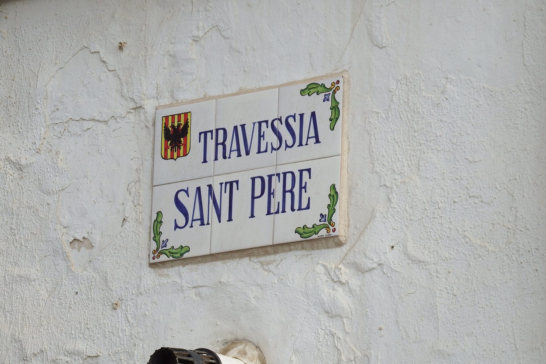 Placa de cerámica de la Travessia Sant Pere en Altea