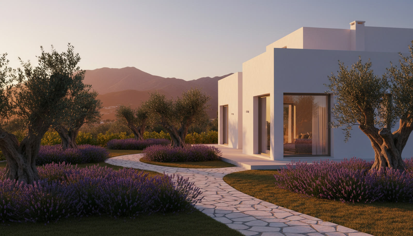 Modern white villa with garden on the Costa Blanca
